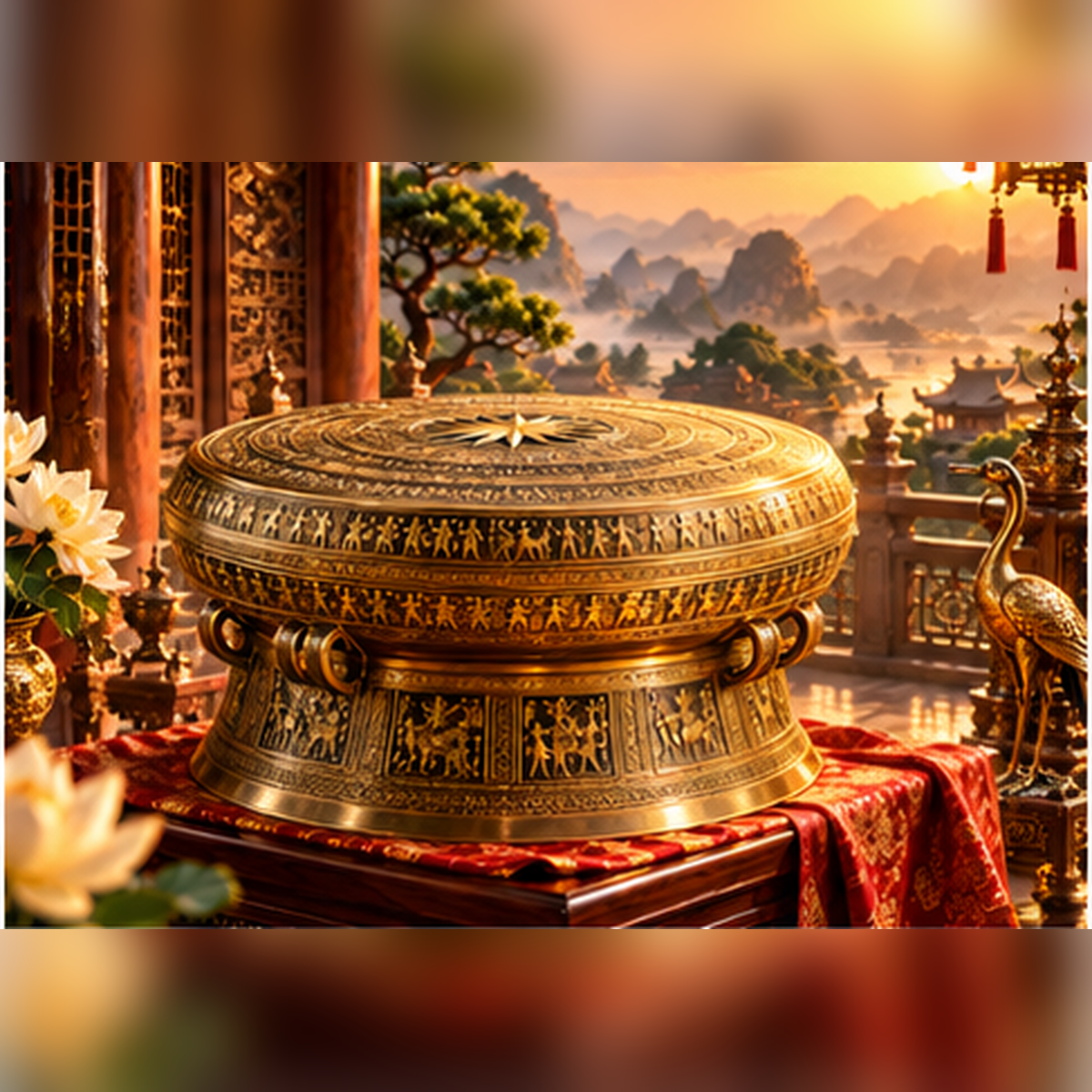 Trống đồng mỹ nghệ tại Đồ Đồng Quang Hà